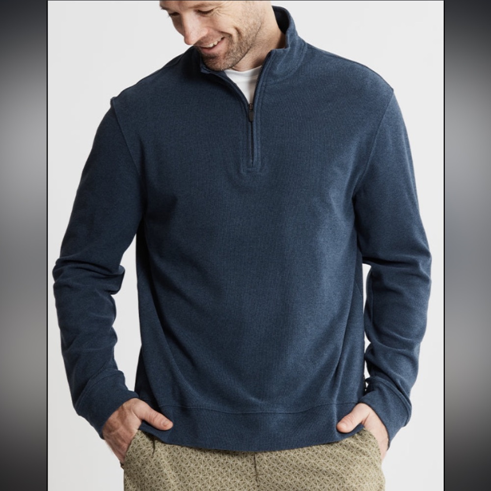 Jachs Men's Large Navy Quarter-Zip Sweater